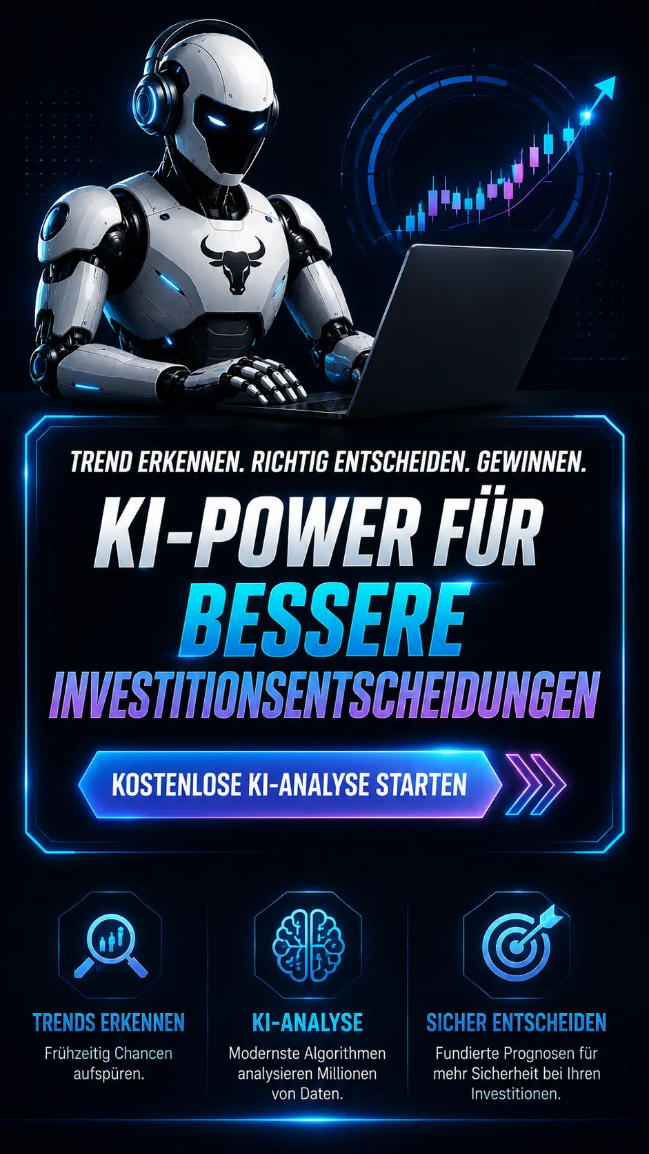 Illustration einer KI-gestützten Aktienanalyse